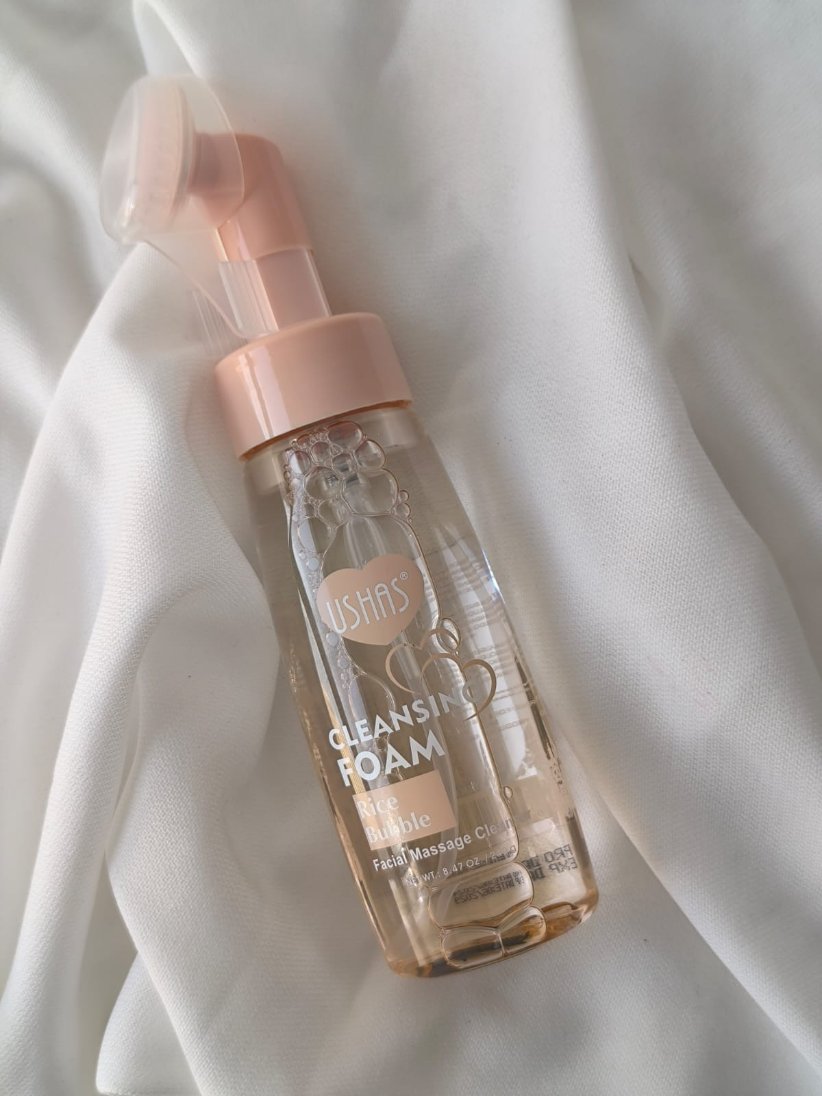 Limpiador Facial en espuma con Cepillo Aplicador de Arroz USHAS