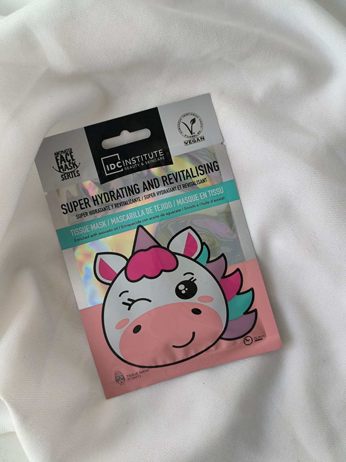 Mascarilla Súper Hidratante y Revitalizante enriquecida con aceite de aguacate IDC INSTITUTE, formato tissue