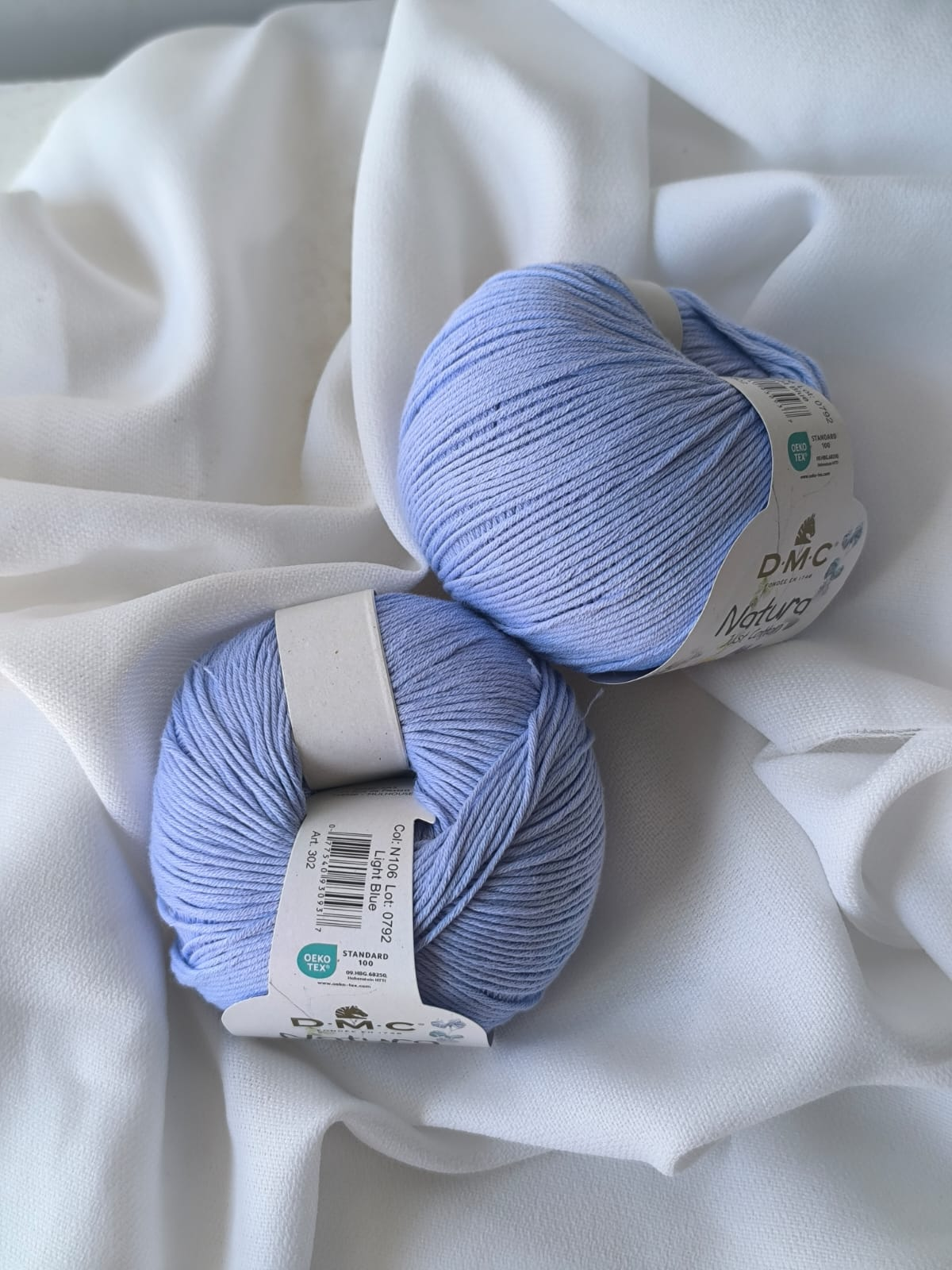 Ovillo DMC NATURA 100% algodón de color N106 Light Blue