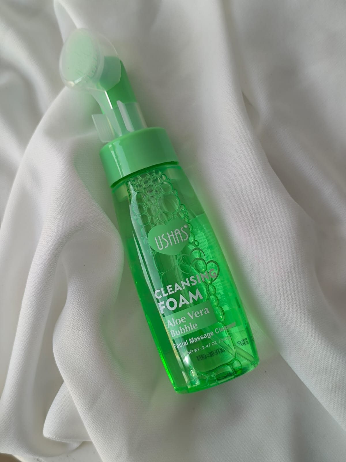 Limpiador Facial en espuma con Cepillo Aplicador de Aloe Vera USHAS