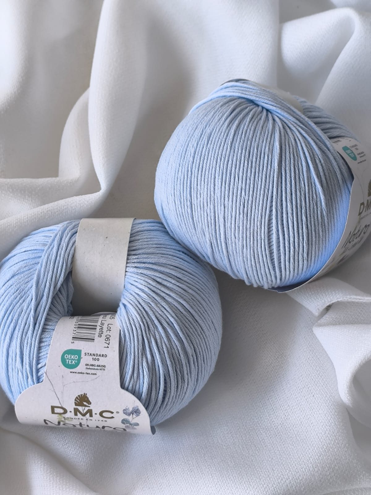 Ovillo DMC NATURA 100% algodón de color N05 Bleu Layette miniatura 2